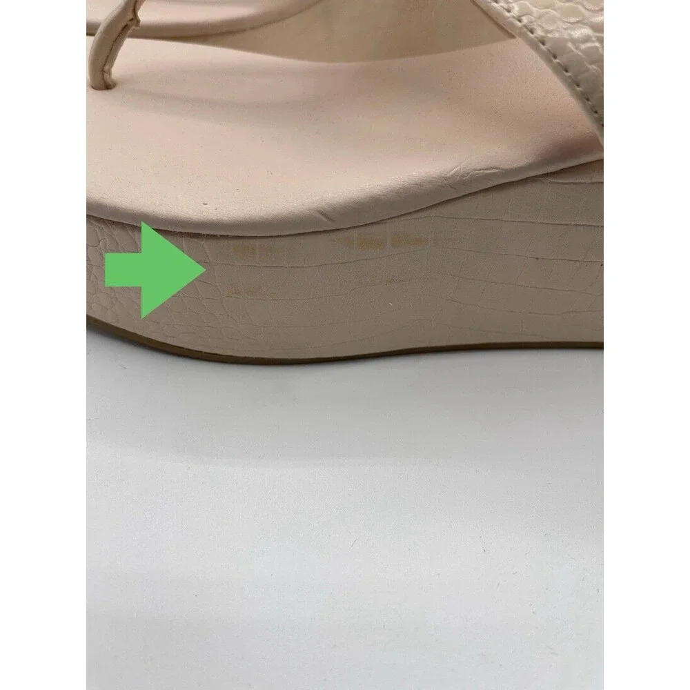 Coconuts by Matisse Platform Sandals Women Ivory Lyric Croc Vacay Size 10M New